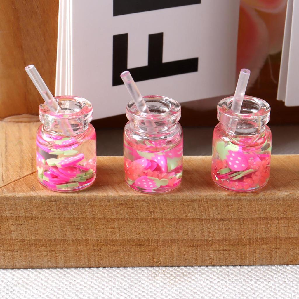 Ręcznie robione miniatury jedzenia i napojów do domku dla lalek: Ciasto, Sok, Talerze