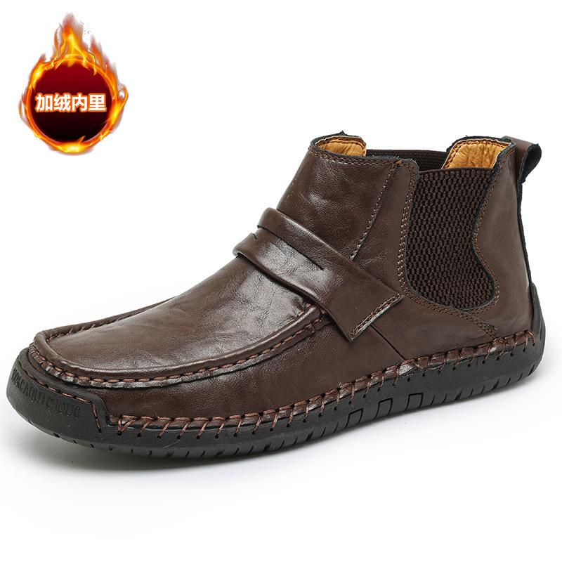 

Зимние ботинки Мартин мужские бархатные ручной работы повседневные высокие мужские ботинки британские теплые короткие ботинки большого размера кожаные ботинки 48