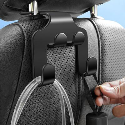 Car Seat Headrest Hook Hanger Black Storage Organizer Universal For Handbag Purse Coat Fit Universal Vehicle Car Holder