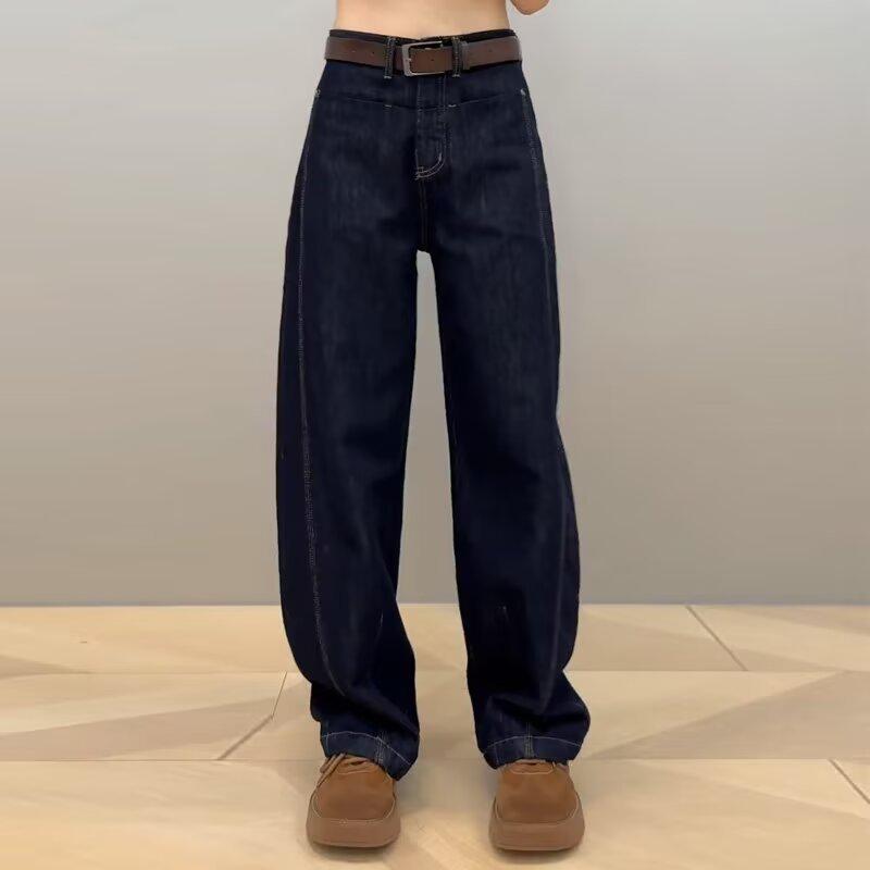 

Fleece-Lined Wide-Leg Jeans for Women – Retro Style, Plus Size, Autumn/Winter Collection L: 155-165cm, 109-120 lbs
