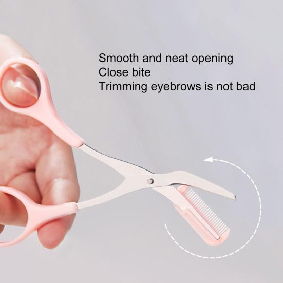 Yousheng Eyebrow Trimming Scissors with Comb Stainless Steel Non-Slip Precision Eyebrow Trimmer Men Women Brow Hair Removal Grooming Tool
