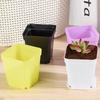 6pcs Plastic Square Flower Pot with Cover 7x7cm Garden Balcony Decoration Office Desktop Flower Pot Plant Growing Container TMZ