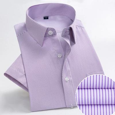 Plus Size Men's Short Sleeve Business Casual Shirts Brand Social Slim Fit Plain Dress Shirts White Black Red Multi-color KOACUS
