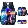 Sonic School Backpack Set For Kids With Breathable Waterproof Oxford Fabric And Cartoon Print For School Use