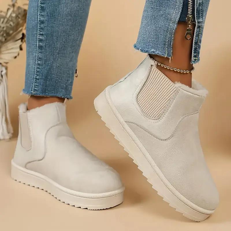 Women Ankle Boots Fur Flats Platform Designer Shoes Plush Warm Snow Boots Women Luxury Outdoor Casual Shoes for Women