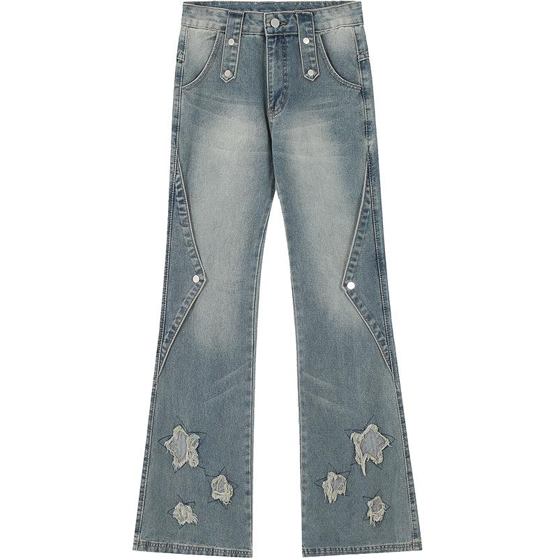 

Джинси Micro La Denim для жінок і вільні та повсякденні довгі штани з рогом у формі підкови та нового дизайну. S синій