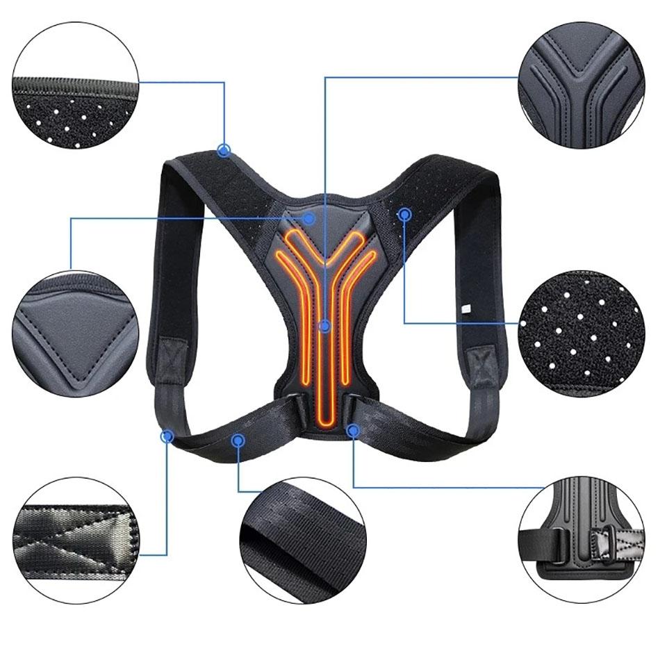 Getinfit Upper Back Brace Straightener Correction Upper Back Shoulder Back Pain Relief Trainer Neck Back Shoulder Pain Relief