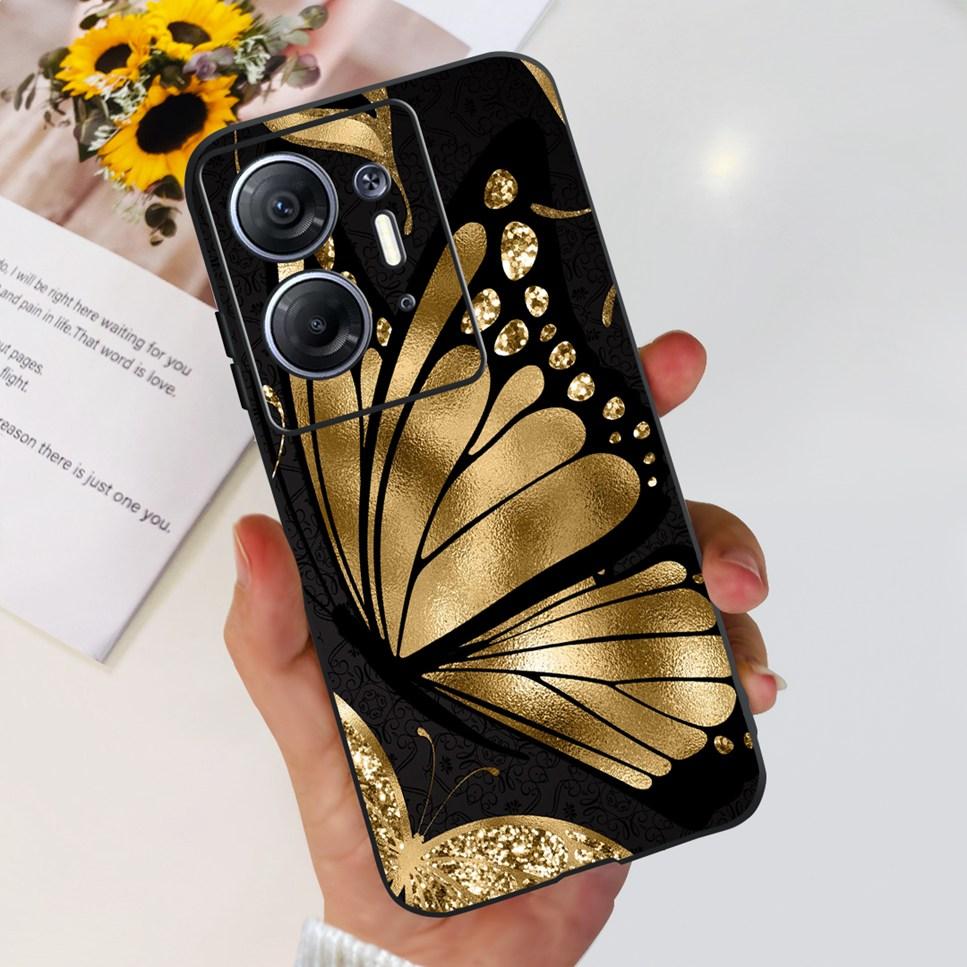 For Infinix Hot 30 5G 6.78" Case Flower TPU Soft Silicon Black Cover For Infinix HOT 30 Hot30 X6832 Astronaut Phone Cases Fundas