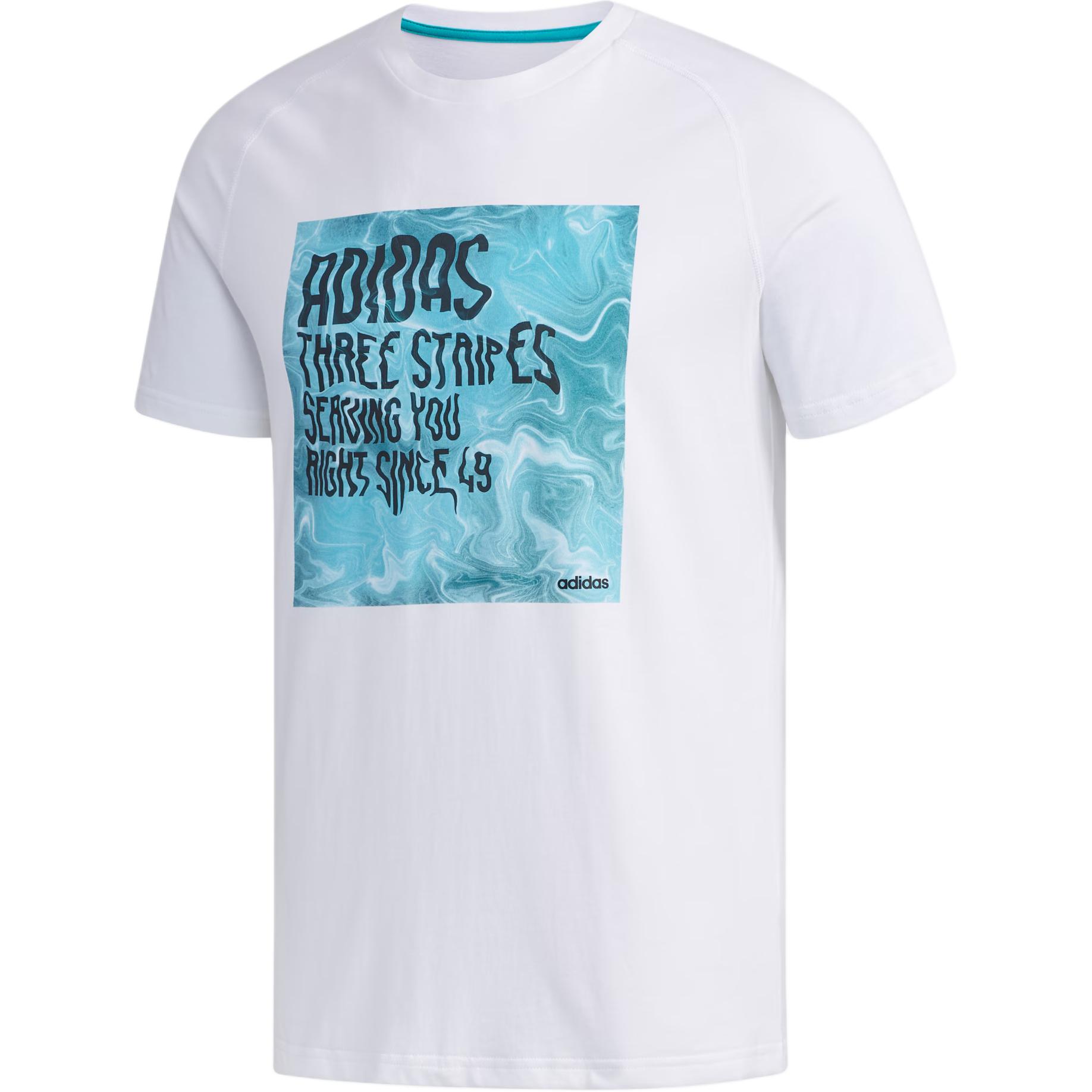 

Adidas Neo Fav Slogan Tee Comfortable Fashion Pullover Short Sleeve T-Shirt Men Tops White Light-Green DW8216 2XL