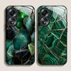 Gorgeous Emerald Pattern Tempered Glass Phone Case for OPPO Realme 14 13 12 11 10 Pro Plus 9i GT Neo 3 2 X7 Pro Protective Cover