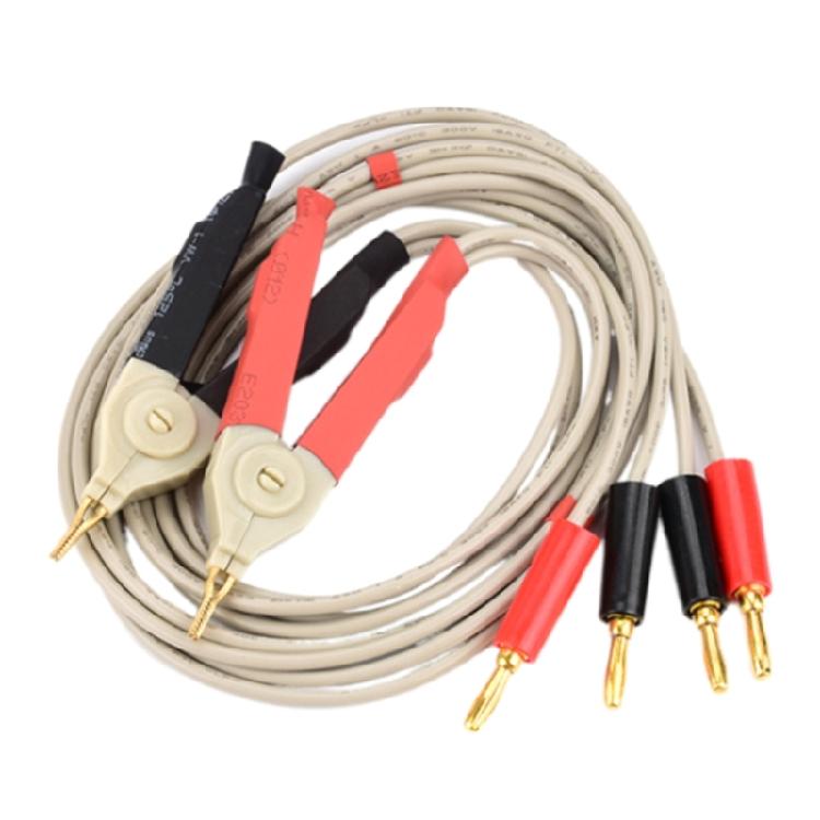 

4 Wire Meter Test Lead Wire/Clip Cable/Clamp Terminal-Probe Wires Connector Ends 1