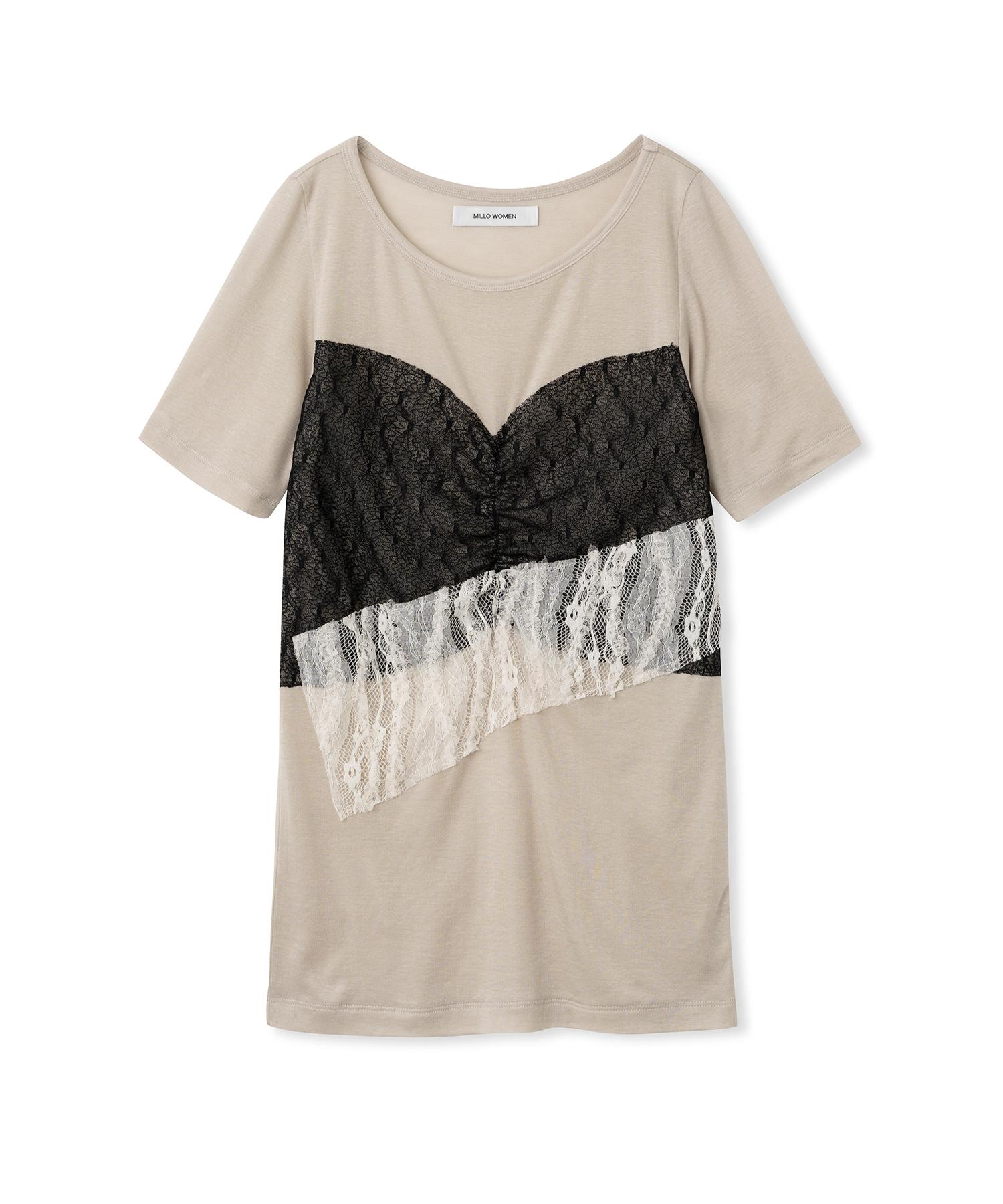Milo Woman Layering Shirred T-Shirt [Beige] White/Free