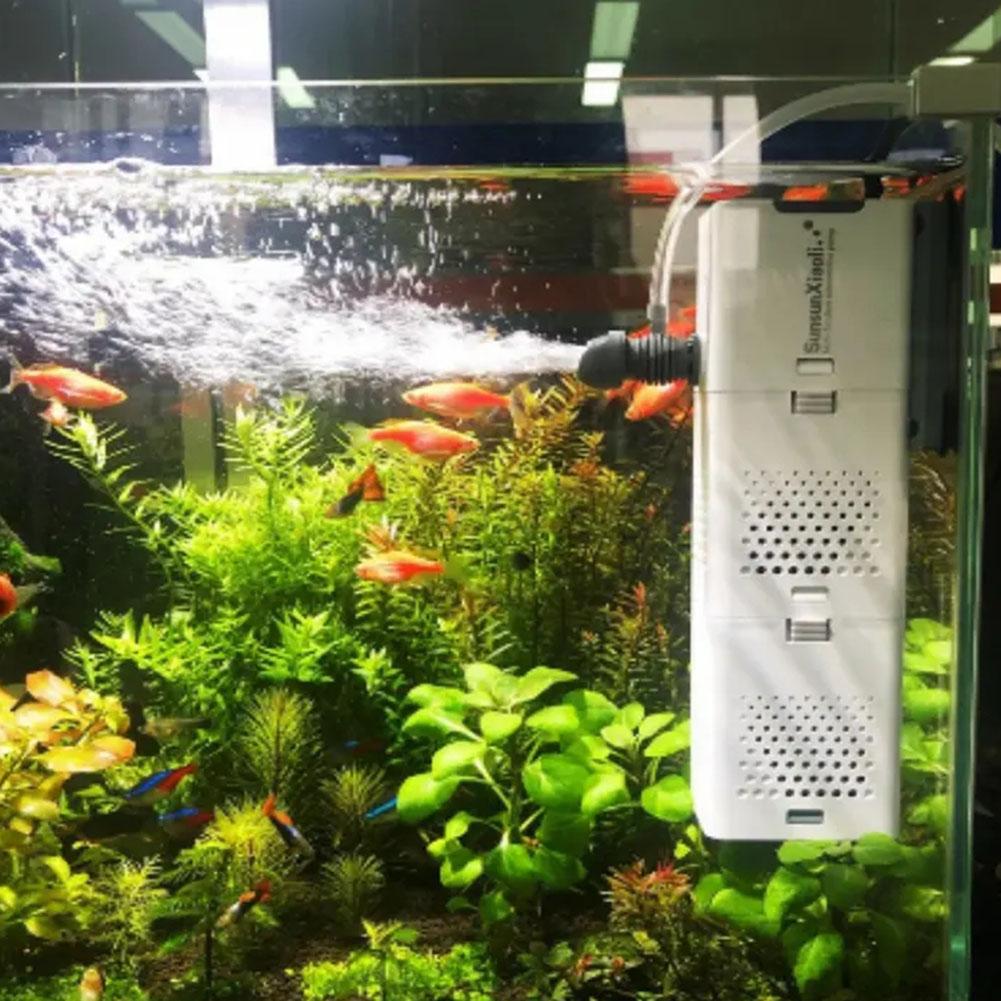 Aquarium Filter Pump Fish Tank Submersible Silent Air Oxygen Aerator Internal Water Pump Aquarium Oxygen Air Pump Wave Maker