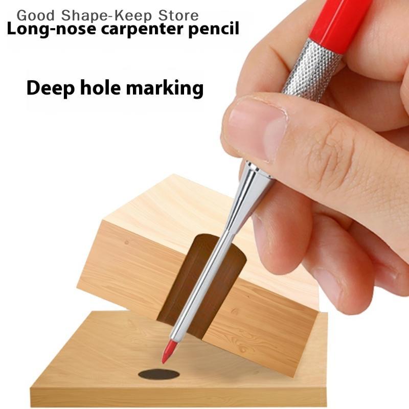 1Pc 2.0mm Deep Hole Metal Woodworking Mechanical Pencil Or 8Pcs 2.0mm 2B Replaceable Lead Marking Pencil For Woodworking