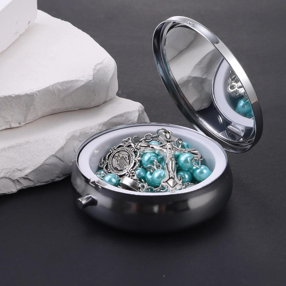 Retro Saint Benedict Jewelry Box Round Jewelry Storage Box  Accessories Storage