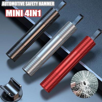 Marteau de sécurité 4 en 1 pour voiture, brise-vitre d'urgence, coupe la ceinture de sécurité, outil de sauvetage en acier tungstène haute dureté, accessoires automobiles