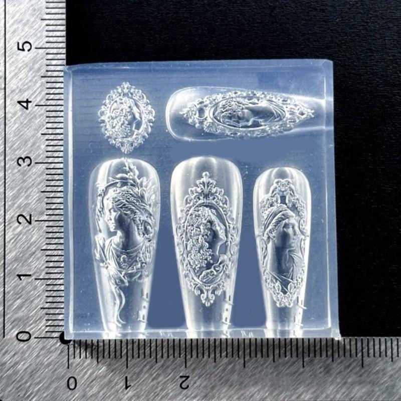 Embossed Silicone Nail Art Mould Reusable Flexible Craft Tool For Resin Jewelry Phone Case Decoration