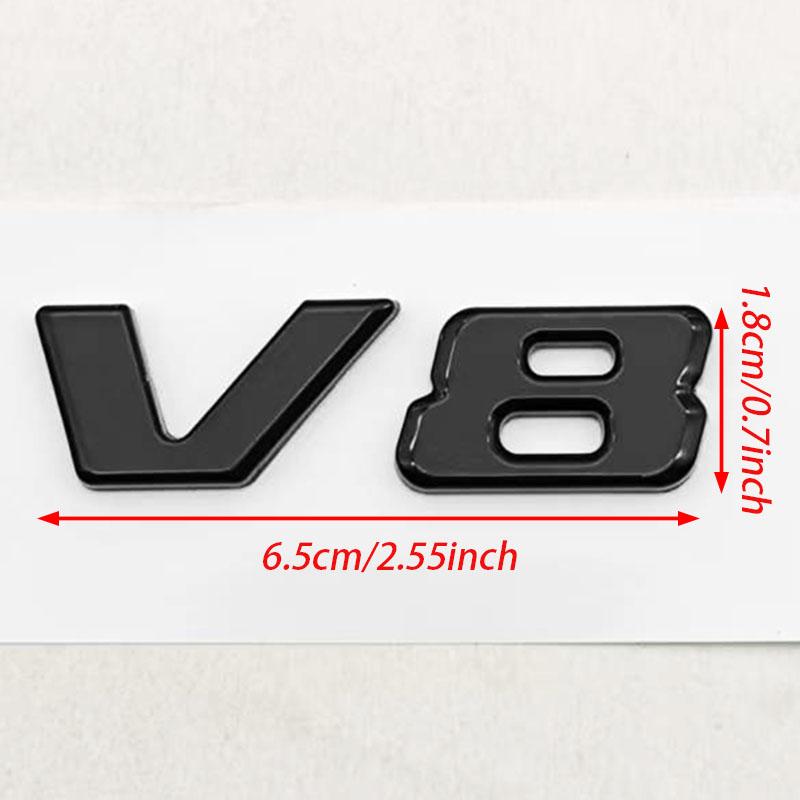 Für Mercedes Benz AMG GL ML SL 500 220 C63 S500 V8 Zubehör ABS Chrom Schwarz V8 Logo Buchstaben Auto Kotflügel Emblem Abzeichen Aufkleber