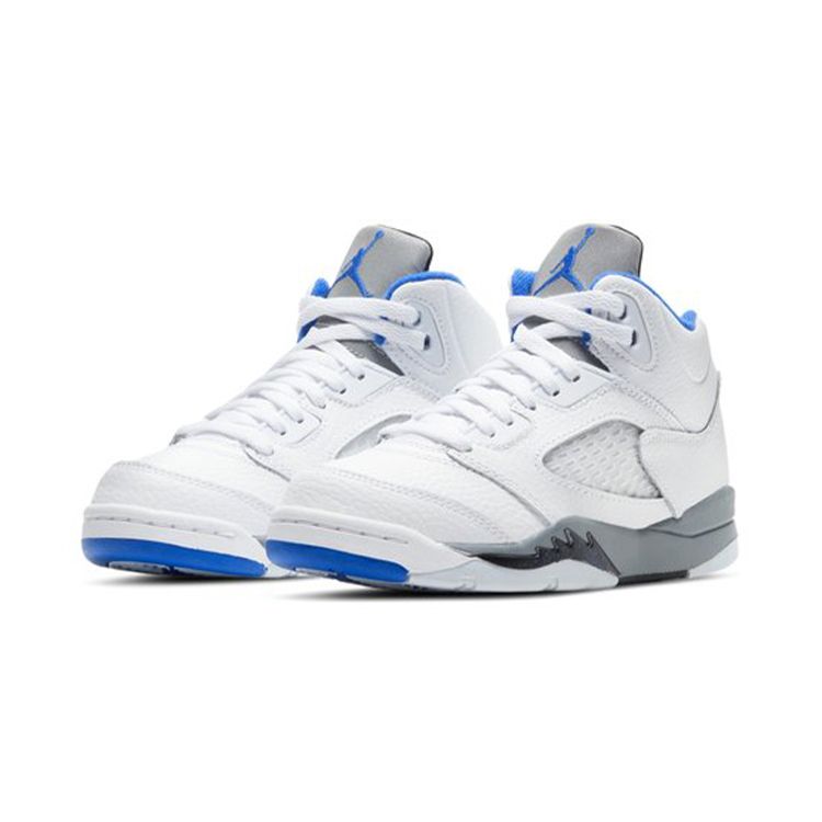 Air Jordan 5 Retro PS Stealth 2.0 Kids Sneakers White Black Hyper-Royal 440889-140
