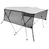 4 Bow Bimini Top Boat Cover, Detachable Mesh Sidewalls, 600D Polyester Canopy with 1" Aluminum Alloy Frame, Includes Storage Boot, 2 Support Poles, 2