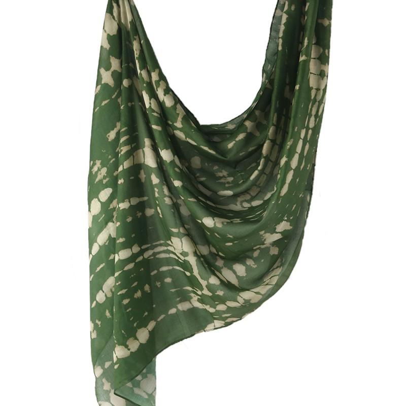 Cotton Blend Scarf With Ink Wash Print Lightweight Head Cover Muslim Women 180x80cm