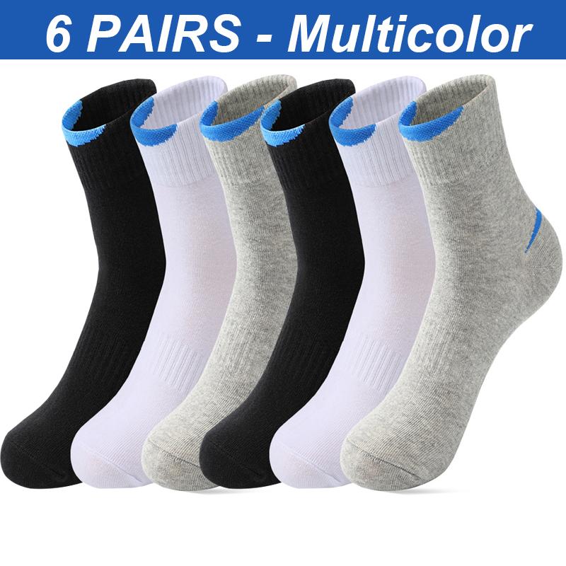 Long Socks 6 Mens Pairs Cotton Sweatabsorbent Deodorant Solid Color Sports Socks Casual Breathable Male Socks High Quality