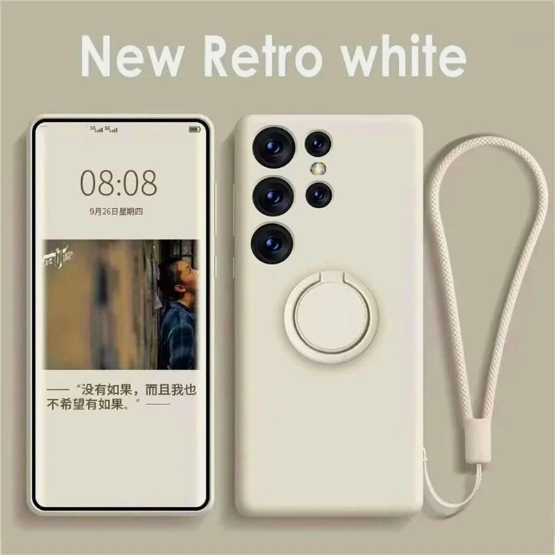 S25 S24 Ultra Plus Case Liquid Silicone Magnetic Ring Stand Soft Cover For Samsung Galaxy S25 S24 S23 S 25 Ultra Plus S25Ultra