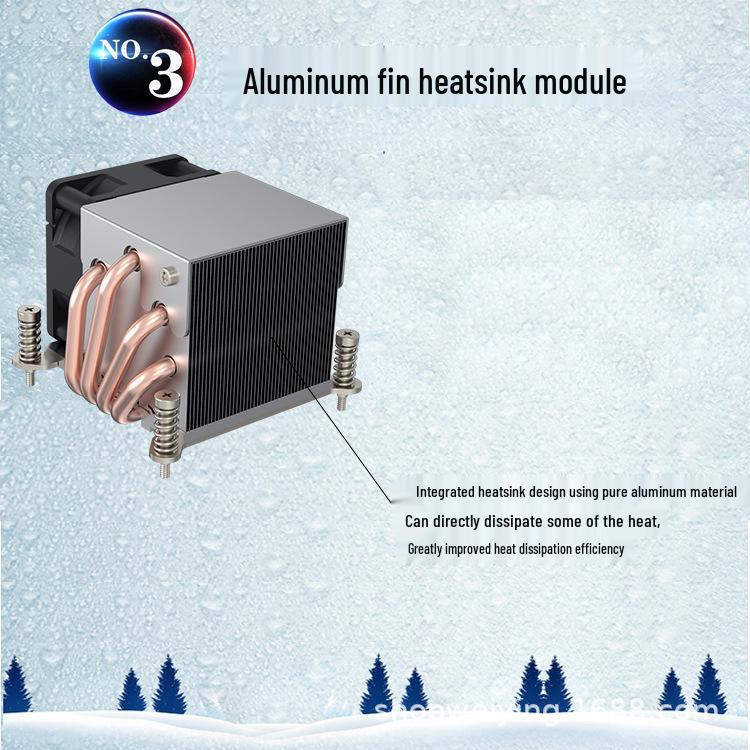 Jinfengbao 2U CPU Cooler with 4 Heatpipes for 115X/2011/1700 Sockets, 12th Gen, PWM