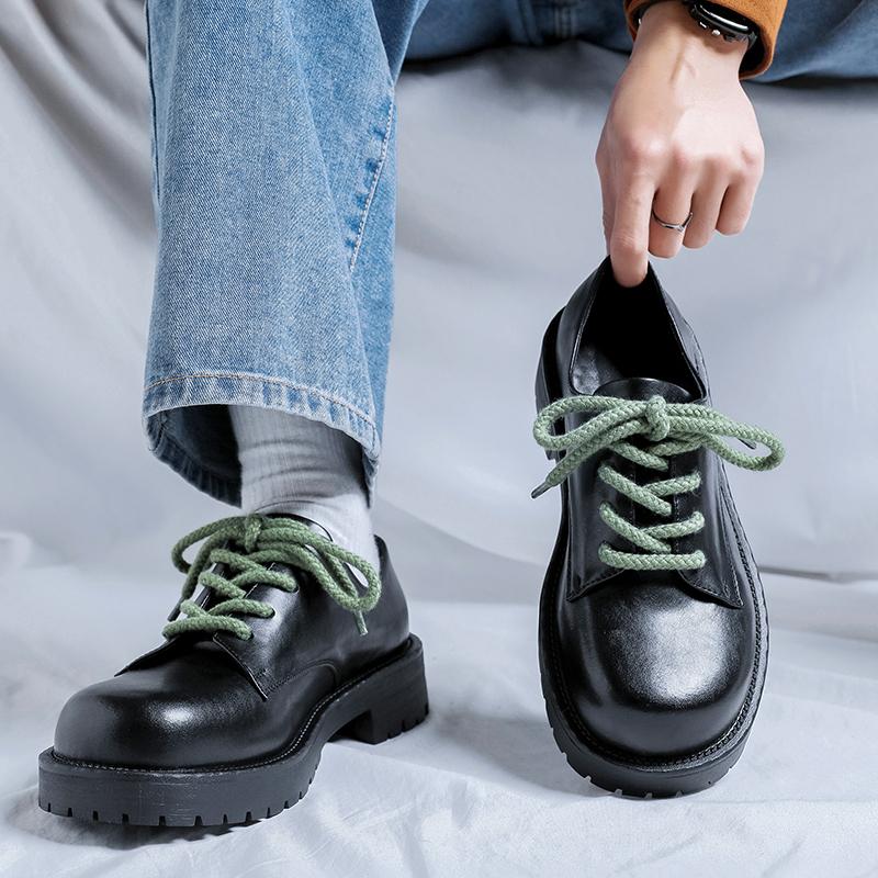 Fashion Italian Casual Leather Mens Debi Shoes British Style Round Toe Fashion Oxford Shoes 2025 New Genuine Leather Office Walking Shoe