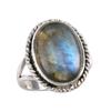 Natural Labradorite Gemstone 925 Solid Sterling Silver Jewelry Ring S.6.5 H4u39