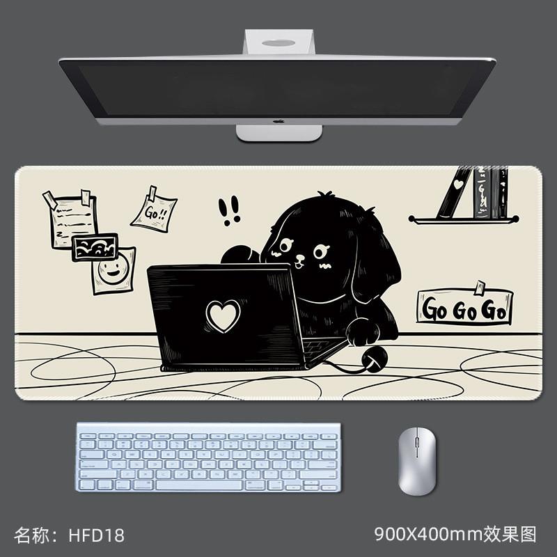 Cartoon Cute Cat Mouse Pad Large Anti Slip Lock Edge Game Pads Computer Office Desktop Keyboard Mat