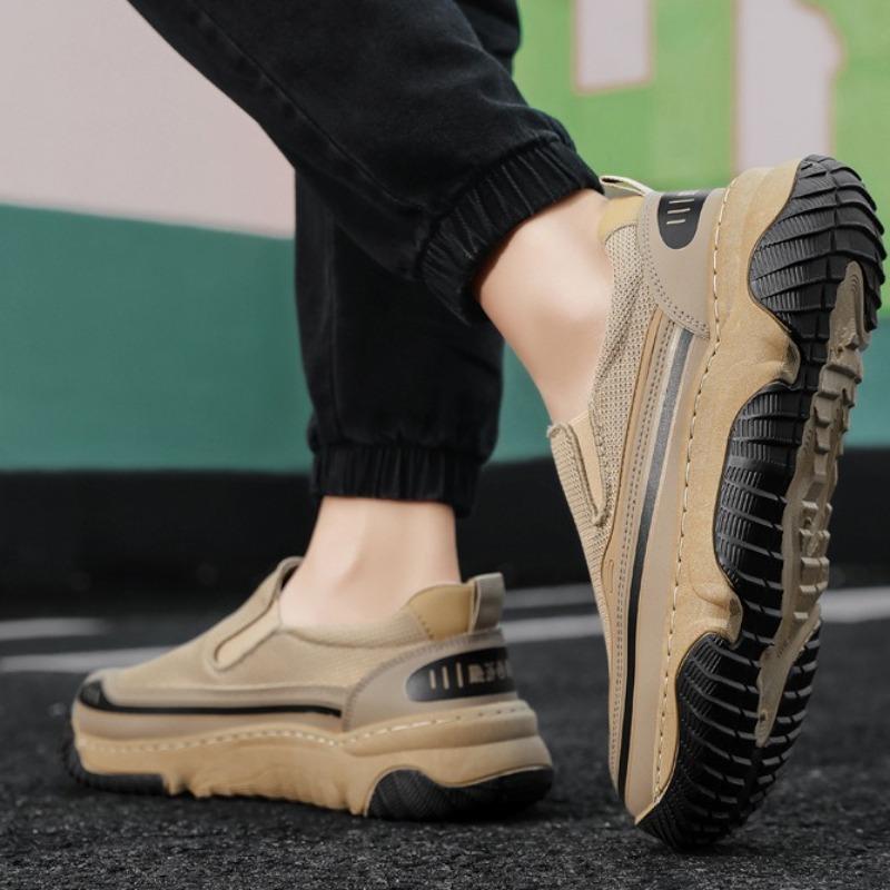 Vintage Men Loafers Spring Autumn Comfortable Casual Canvas Shoes Fashion Anti-slip Wear-resistant Works Shoes  De Hombre