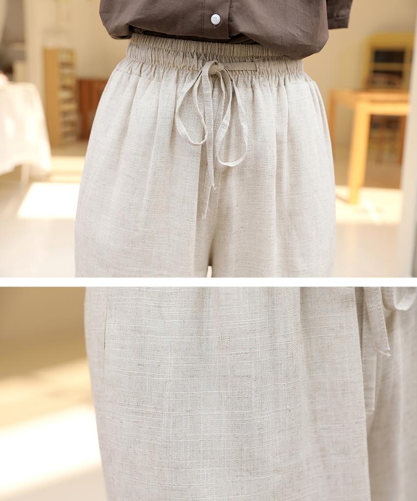 Ppaeppae Linen Wide Waist-Filled Pants