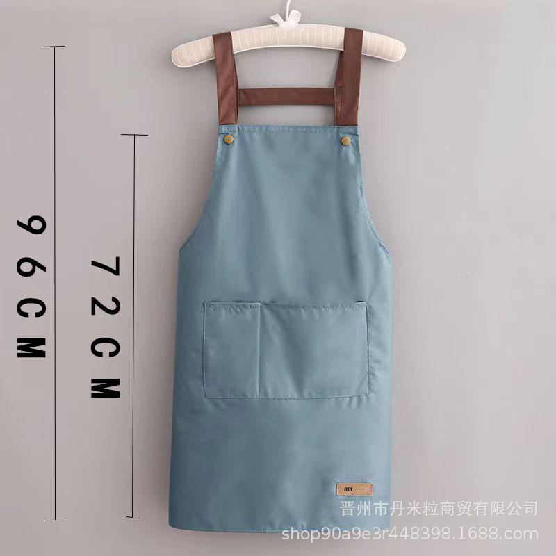 Unisex wasserdichte ölabweisende Küchenschürze mit großer Tasche und verstellbarem Riemen - Einfarbige, Übergröße