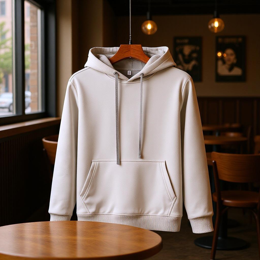 2025 A/W Casual Solid Long-Sleeve Hooded Sweatshirt with Velvet L