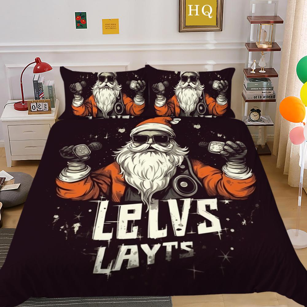 Świąteczne drukowanie 3D na pościel w pełnym rozmiarze zestaw poszewek na kołdrę z mikrofibry dla dzieci Highend narzuty