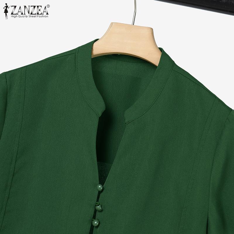 ZANZEA Women Short Sleeve Blouse and Shorts Summer Two Piece Suit Sets