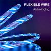 Flow Luminous  LED Charging Cable 3A Fast Charging USB A For iPhone 14 13 12 X USB Wire LED Cable Glowing Cable For Airpods iPad