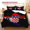 Hrvatski Nogometni Savez Pattern Bedding Quilt Set  Home Decoration  Gift (1 * Duvet Cover + 2 * Pillowcase  Without Core)