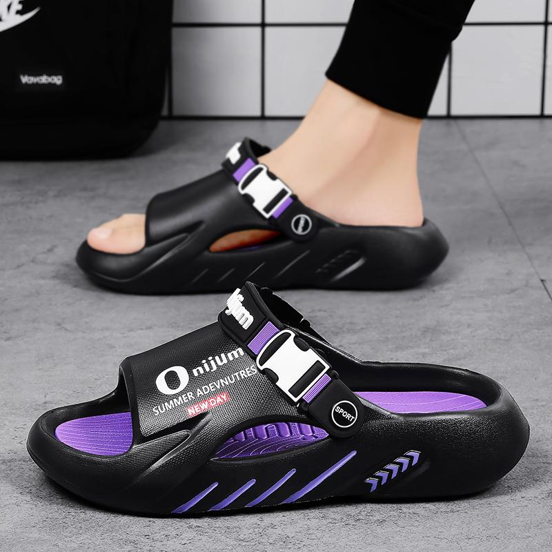 New Men's Slippers Outdoor Sandals Beach Comfortable Soft Slides Indoor Slippers Casual Shoes Men Outdoor Sandals Big Size 46 47