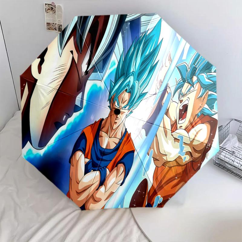 1 st Automatiskt Fällbart Paraply - Dragon Ball Super Mönster Bärbart Vikbar Design Med 8 Revben Julklappar Födelsedagspresenter