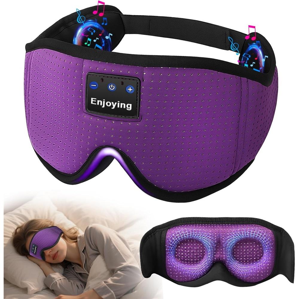 Sleep headphones, sleep mask Bluetooth wireless music eye mask, with 3D Bluetooth headphones ultra-thin stereo speakers