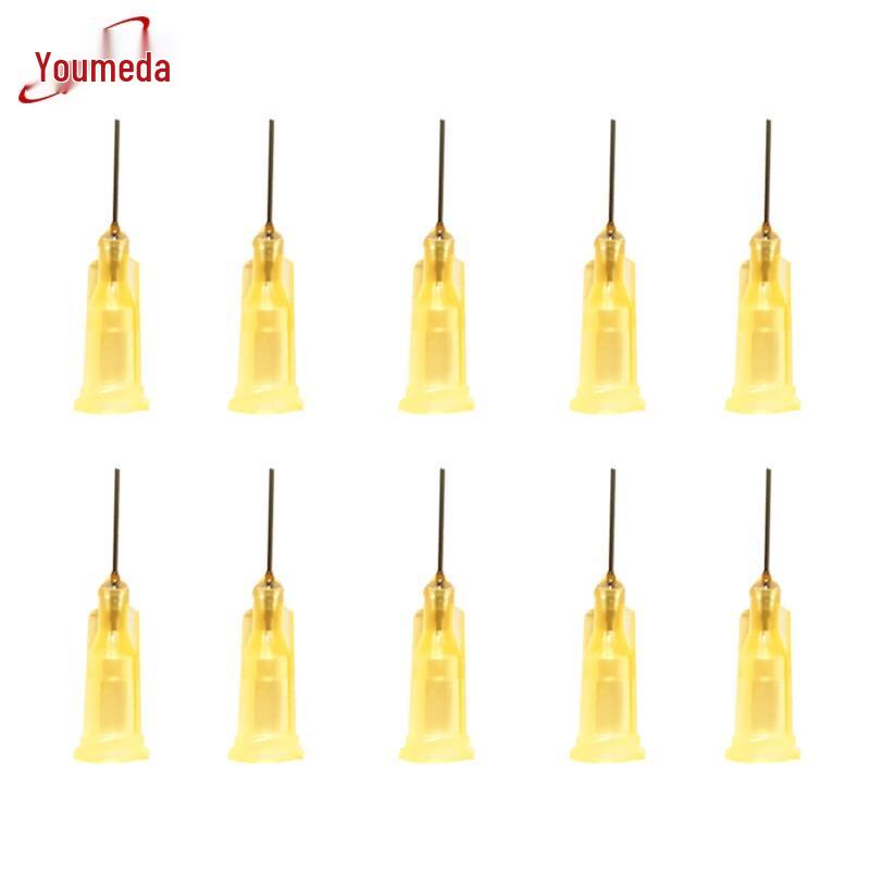 Youmaida Plastic Base Stainless Steel Dispensing Needles (100-Pack) 23G, 0.33mm Inner Diameter