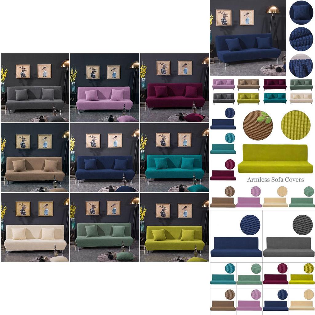 Wrinkle Resistant Stretch Sofa Slipcover Ideal For Full Folding Armless Sofas