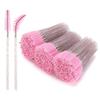 Tbestmax 300Pcs Disposable Eyelash Brush, Mascara Wands Makeup Brushes Applicators Kits for Eyelash Extensions and Eyebrow - Colorful Handle, Pink