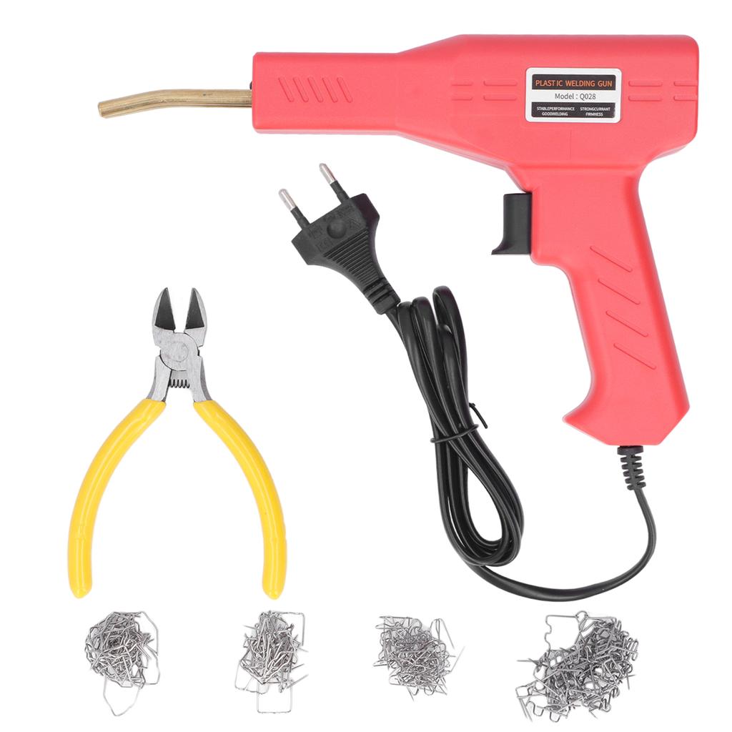 50W Car Bumper Repair Welder Kit Plastic Welding Machine with Plier Staples Red for Cars Motorcycles