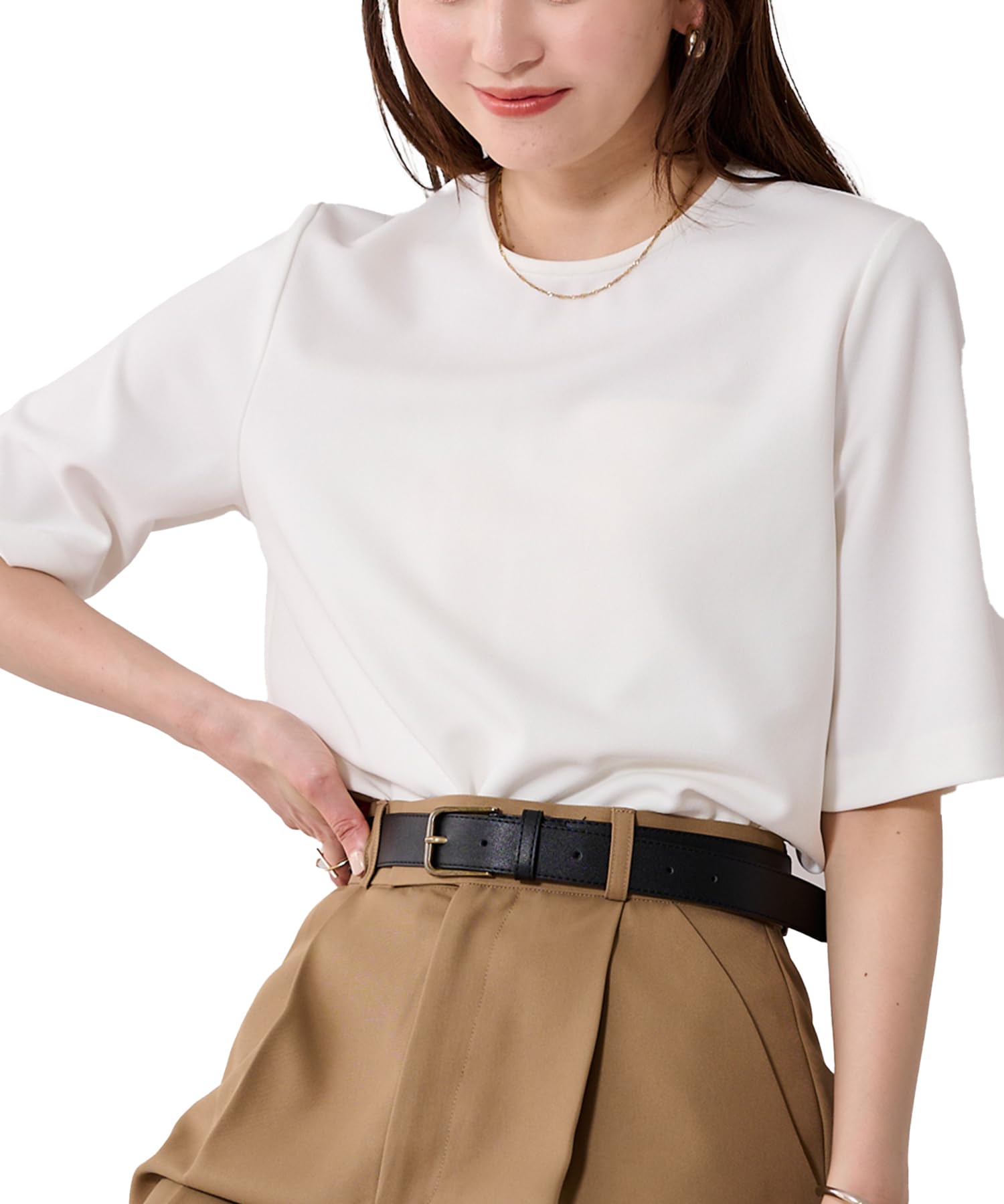 

Ваш укороченный пуловер из жоржета с круглым вырезом Yours Cut BGXU1871 Маленький Белый Женский белый