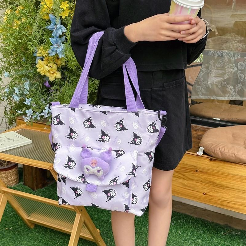 My Melody Nylon Crossbody Bag Lightweight Waterproof Tote For Kids Daily Use**