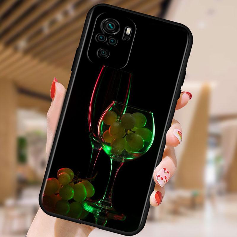 

Бокал для красного вина для Xiaomi Redmi Note 10 10S 9 9T 9S 9Pro Max 8T 8Pro 8 7 6 5 Pro 5A 4X4, мягкий черный чехол для телефона Redmi Note10 ProMAX