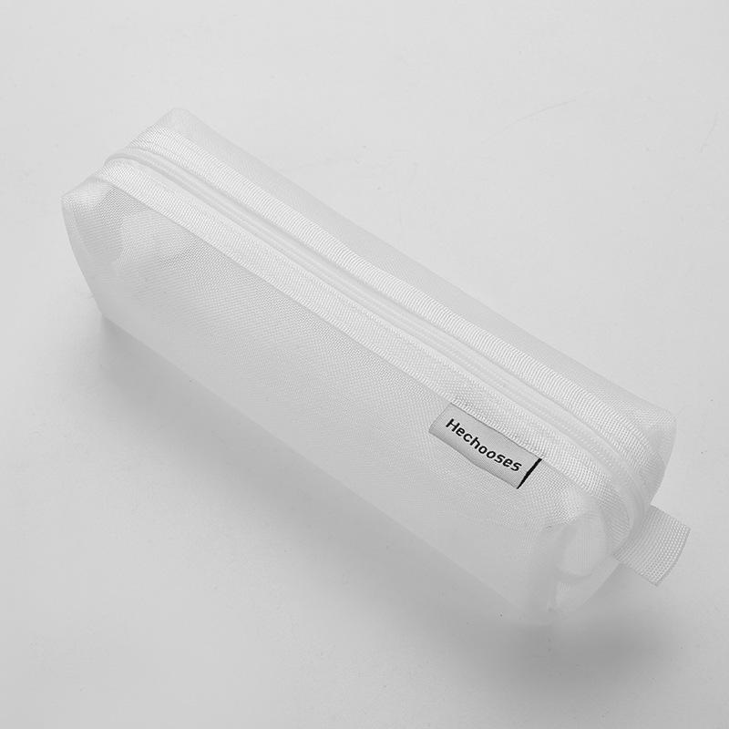 3D Minimalist Clear Mesh Pencil Case - Student Exam Large Capacity Portable Organizer